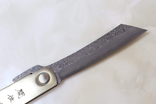 Hattori KD30-HIGO Cowry X Damascus Higonokami Folding Knife - JapaneseKnifeDirect.Com