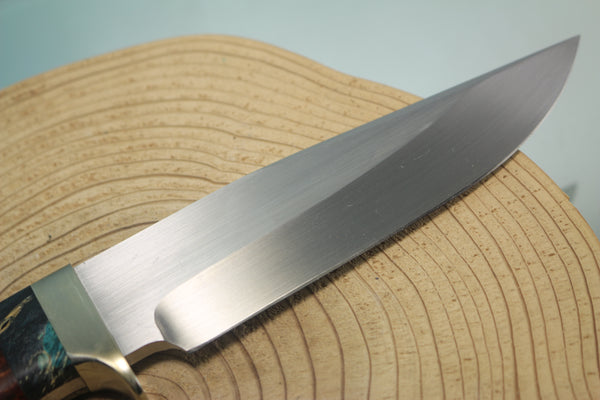 Fumio Inagaki FI-865 Quince Burl Spear Point Hunter, 5-1/4" Hitachi Premium ATS-34 Blade