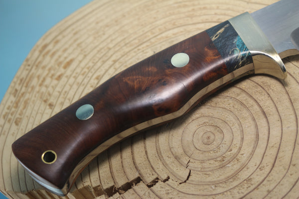 Fumio Inagaki FI-865 Quince Burl Spear Point Hunter, 5-1/4" Hitachi Premium ATS-34 Blade