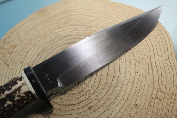 Fumio Inagaki FI-860 CrownStag Spear Point Hunter, 5-7/8" Hitachi Premium ATS-34 Blade