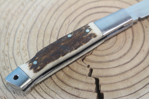 Fumio Inagaki FI-115 Slim Utility Folding Knife, Lockback Folders, Sold VG-10 Blade, Mammoth Ivory or Stag Handle