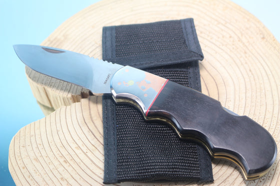 Fumio Inagaki FI-110 GERBER Magnum Hunter Replica, Lock back Folders, SHSS Hamaguri-ba Blade, African Black wood Handle