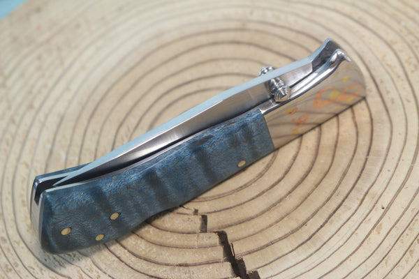 Fumio Inagaki FI-145 Premium ATS-34 Folder, Exotic Handle with Damascus Mokume-Gane Bolster