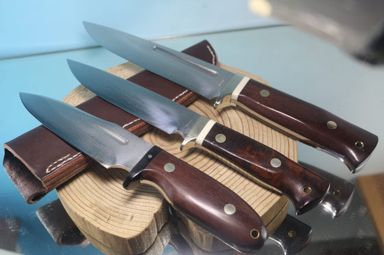 Fumio Inagaki FI-150 VG-10 Damascus Hunter, Exotic Wooden Handle