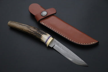 Hattori 傘 SAN Limited Edition SAN-160 Cowry-X Damascus ”Wild Flow” (Single Bevel Edge) - JapaneseKnifeDirect.Com