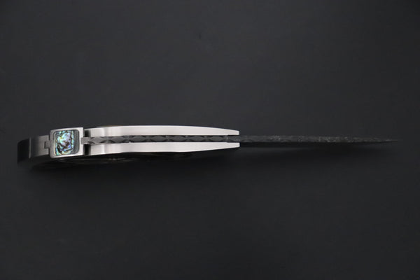 Ikuo Nagata Custom Folding Knife - IN-130 Kawasemi (Kingfisher) Raden (螺鈿) Art