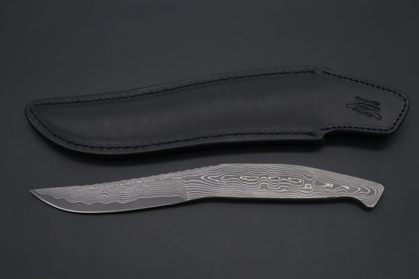 Koji Hara KH-510 Koji's Hammer Forged Damascus Custom Utility Steak Knife I