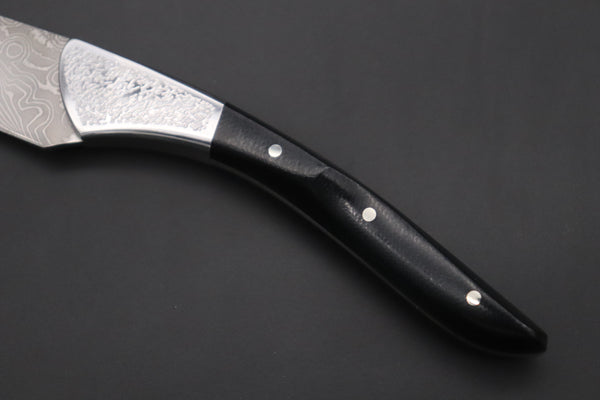 Koji Hara KH-530 Koji's Hammer Forged Damascus Custom Utility Steak Knife "Elegant Stubby"