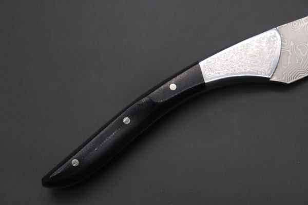 Koji Hara KH-530 Koji's Hammer Forged Damascus Custom Utility Steak Knife "Elegant Stubby"