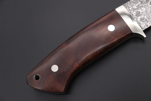 Mr. Itou  IT-550 Drop Point Hunter, 5-1/2" R2 Damascus Blade, Premium Desert Ironwood Handle