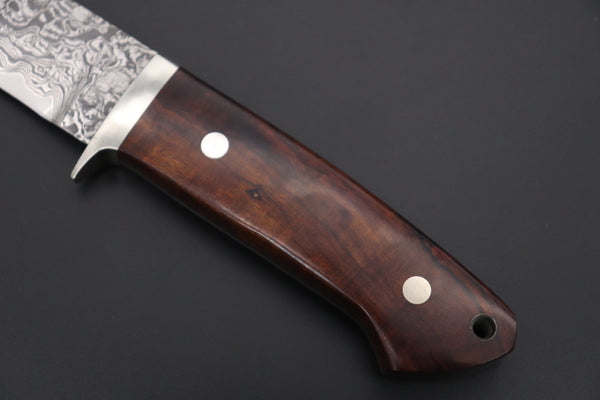 Mr. Itou  IT-600A Drop Point Hunter, 4-1/2" R-2 Damascus Blade, Premium Desert Ironwood Handle