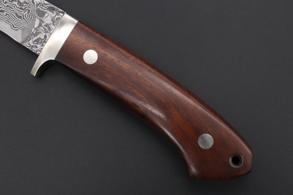 Mr. Itou  IT-590S Drop Point Hunter,  3-1/2" R2 Damascus Blade, Premium Desert Ironwood Handle