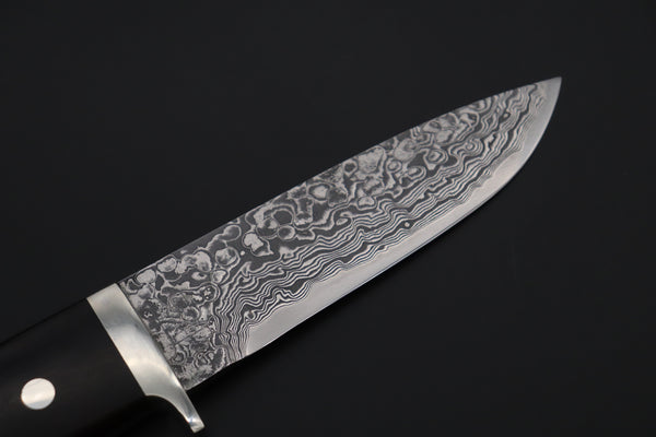 Mr. Itou  IT-590L Drop Point Hunter,  4-3/4" R-2 Damascus Blade, Premium Desert Ironwood Handle