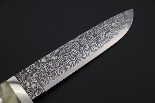 Mr. Itou  IT-530B Drop Point Hunter, 5" R-2 Damascus Blade, Hybrid Resin Handle