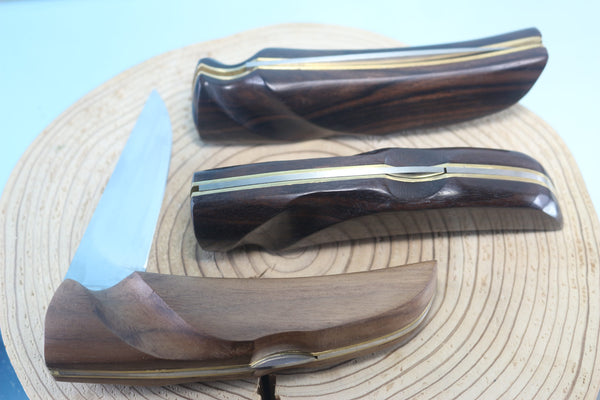 Fumio Inagaki FI-105 GERBER Folding Hunter Replica, Lockback Folders, Hitachi ATS-34 or Solid VG-10 Blade, Ebony or Walnut wood Handle