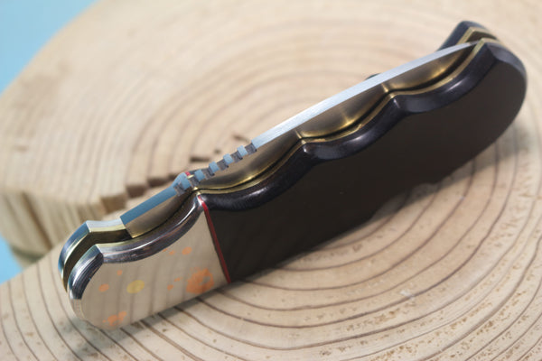 Fumio Inagaki FI-110 GERBER Magnum Hunter Replica, Lock back Folders, SHSS Hamaguri-ba Blade, African Black wood Handle