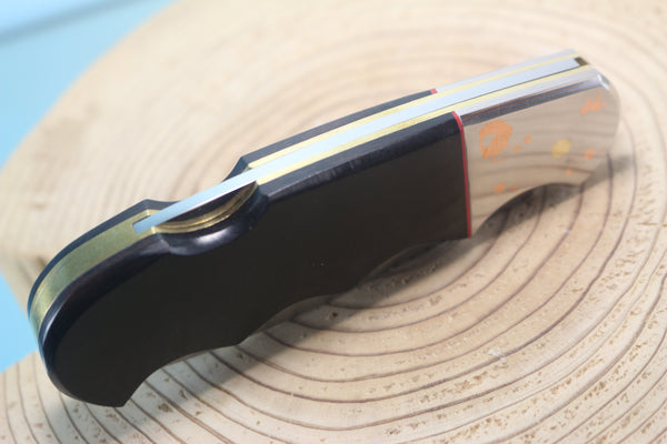 Fumio Inagaki FI-110 GERBER Magnum Hunter Replica, Lock back Folders, SHSS Hamaguri-ba Blade, African Black wood Handle