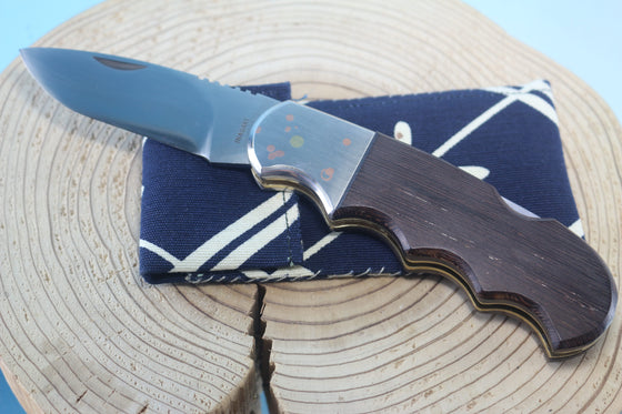 Fumio Inagaki FI-110 GERBER Magnum Hunter Replica, Lock back Folders, SHSS Hamaguri-ba Blade, Tagayasan wood Handle - JapaneseKnifeDirect.Com
