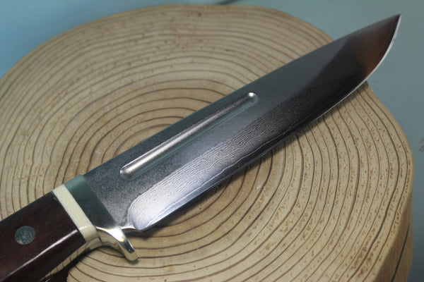 Fumio Inagaki FI-150 VG-10 Damascus Hunter, Exotic Wooden Handle