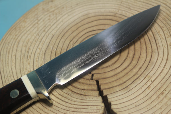 Fumio Inagaki FI-150 VG-10 Damascus Hunter, Exotic Wooden Handle