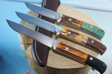 Fumio Inagaki FI-460 ZDP Damascus Utility Hunter,  ZDP-189 Premium Powdered Hi-speed Tool steel Blade