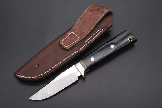 Fumio Inagaki FI-530 ZDP Damascus Hunter, 3-1/2" Hitachi ZDP-189 Premium Powdered Damacus steel Blade