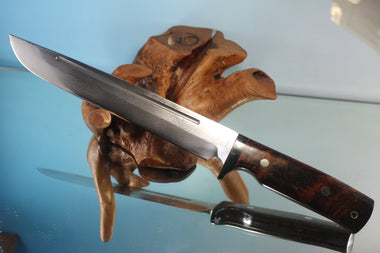 Fumio Inagaki FI-595 Katana Hunter. 10" VG-10 Damascus blade, Desert Ironwood Burl handle