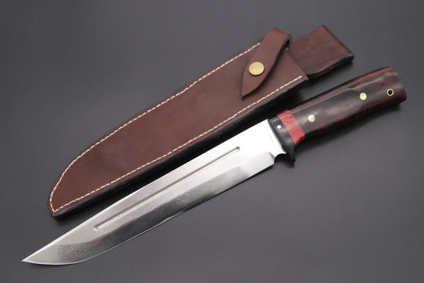 Fumio Inagaki FI-625 Katana Hunter. 10 1/4" VG-10 Damascus blade, Desert Ironwood Burl Custom Combination handle