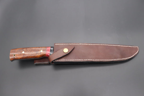 Fumio Inagaki FI-625 Katana Hunter. 10 1/4" VG-10 Damascus blade, Desert Ironwood Burl Custom Combination handle