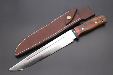 Fumio Inagaki FI-630 Katana Hunter. 10 1/4" VG-10 Damascus blade, Desert Ironwood Burl Custom Combination handle