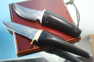 Fumio Inagaki FI-715 Buffalo Hunters, VG-10 Damascus blades, Buffalo Horn Handles