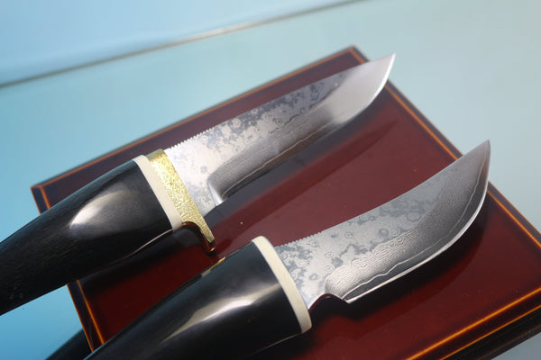 Fumio Inagaki FI-715 Buffalo Hunters, VG-10 Damascus blades, Buffalo Horn Handles