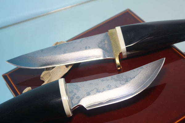 Fumio Inagaki FI-715 Buffalo Hunters, VG-10 Damascus blades, Buffalo Horn Handles