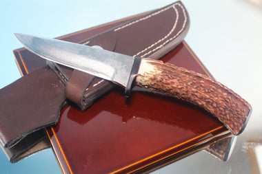 Fumio Inagaki FI-725  Stag Utility Hunter, 4-1/2" VG-10 Damascus blade