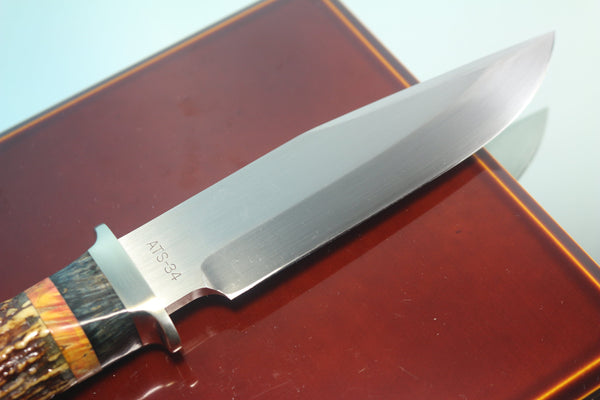 Fumio Inagaki FI-730 CrownStag Spear Point Hunter, 5-7/8" Hitachi Premium ATS-34 Blade