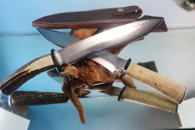 Fumio Inagaki FI-750 Recurved Hamaguri-ba Hunter, 9" VG-10 Damascus Blade