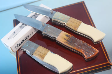 Fumio Inagaki FI-760 Blackjack MAMBA Folder, Custom Replica with Damascus Mokume-Gane Bolster