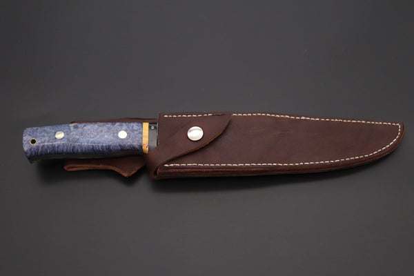 Fumio Inagaki FI-810 Katana Hunter, 9" AUS-8 Spear point blade, Dyed Maple Burl Handle