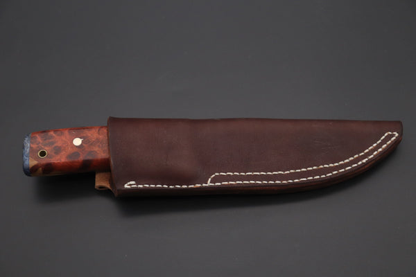 Fumio Inagaki FI-815   5" VG-10 Damascus Drop Point Hunter, Quince Burl wood Handle