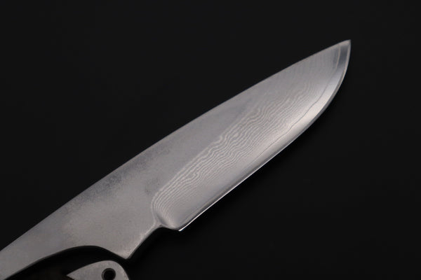 Fumio Inagaki FI-830  3-1/2" Skelton Hunter, VG-10 Damascus Drop point Blade