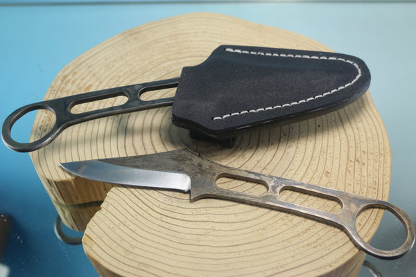 Fumio Inagaki FI-840   Skeleton Tactical Knife, VG-1 Gunblued Lightweight Skeleton