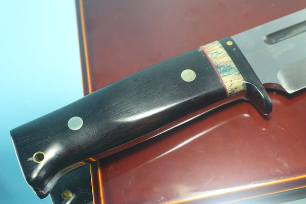 Fumio Inagaki FI-845 Bushman Hunter, 8-3/4" AUS-8 Large Bowie style Blade, African Ebonywood Handle
