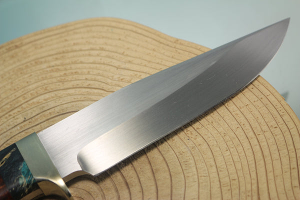 Fumio Inagaki FI-865 Quince Burl Spear Point Hunter, 5-1/4" Hitachi Premium ATS-34 Blade