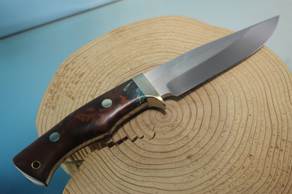 Fumio Inagaki FI-865 Quince Burl Spear Point Hunter, 5-1/4" Hitachi Premium ATS-34 Blade