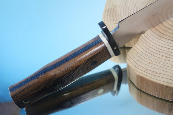 Fumio Inagaki FI-885 Mamba Hunter,   9" VG-10 Damascus Recurved Hamaguri-ba  Blade - JapaneseKnifeDirect.Com