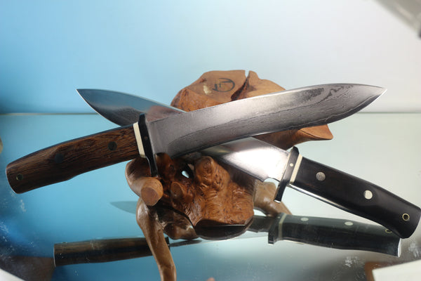 Fumio Inagaki FI-885 Mamba Hunter,   9" VG-10 Damascus Recurved Hamaguri-ba  Blade - JapaneseKnifeDirect.Com