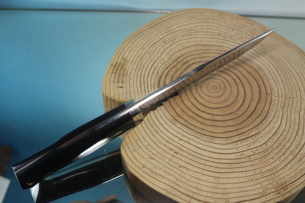 Fumio Inagaki FI-890 Damascus Hunter, 5-1/2" VG-1 Damascus blade - JapaneseKnifeDirect.Com