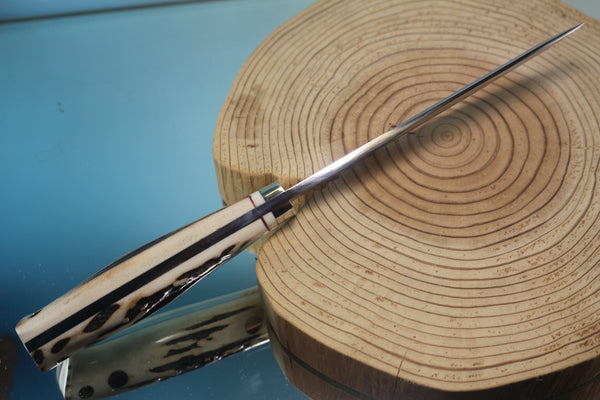 Fumio Inagaki FI-890 Damascus Hunter, 5-1/2" VG-1 Damascus blade - JapaneseKnifeDirect.Com