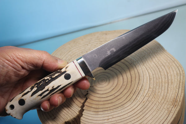 Fumio Inagaki FI-890 Damascus Hunter, 5-1/2" VG-1 Damascus blade - JapaneseKnifeDirect.Com