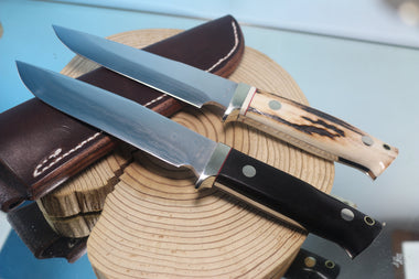 Fumio Inagaki FI-890 Damascus Hunter, 5-1/2" VG-1 Damascus blade - JapaneseKnifeDirect.Com